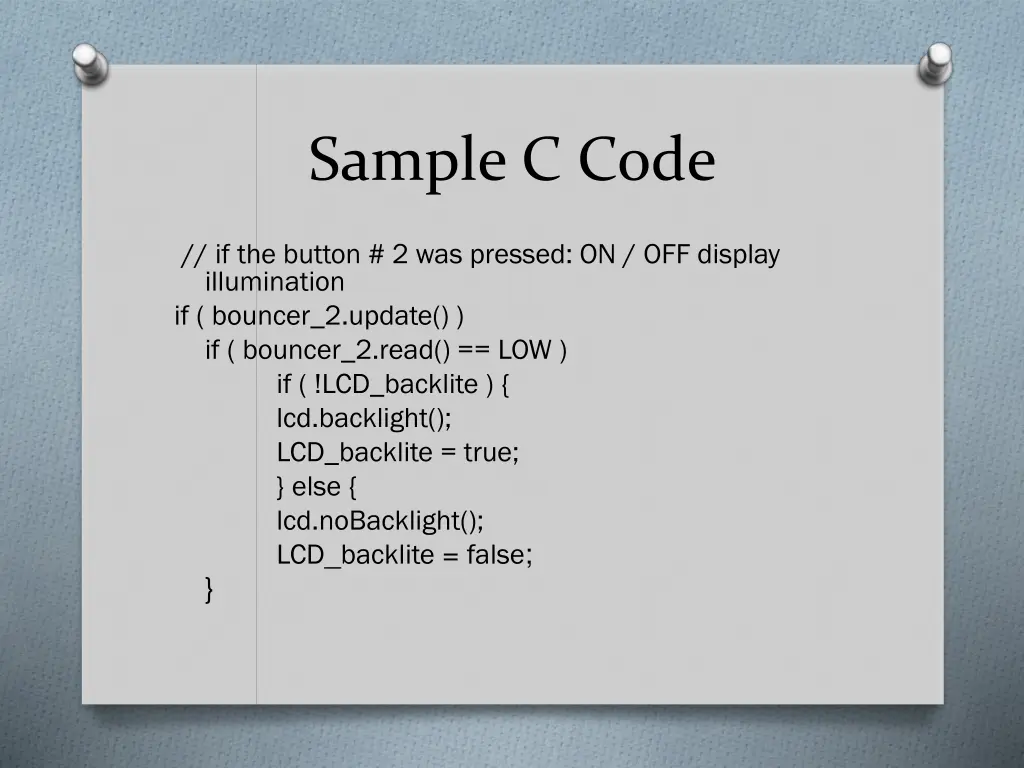 sample c code