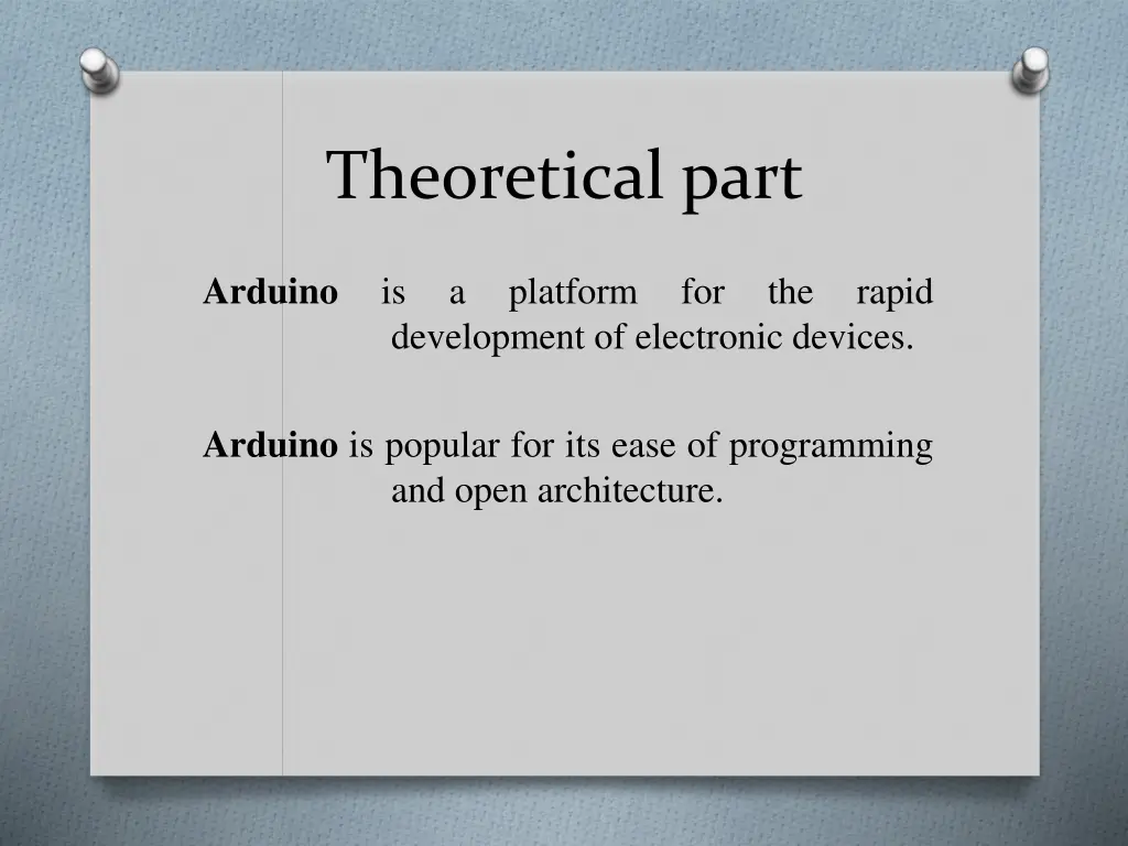 theoretical part