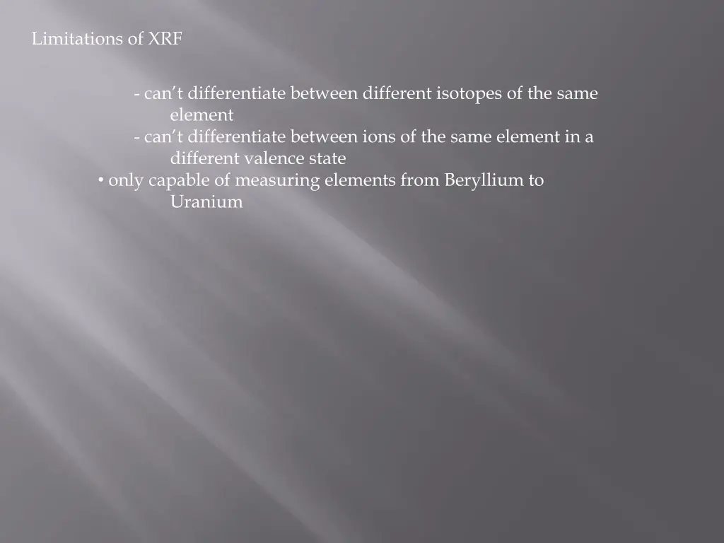 limitations of xrf