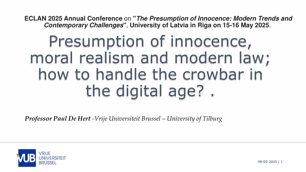 eclan 2025 annual conference on the presumption