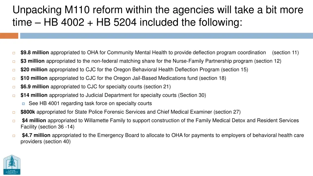 unpacking m110 reform within the agencies will