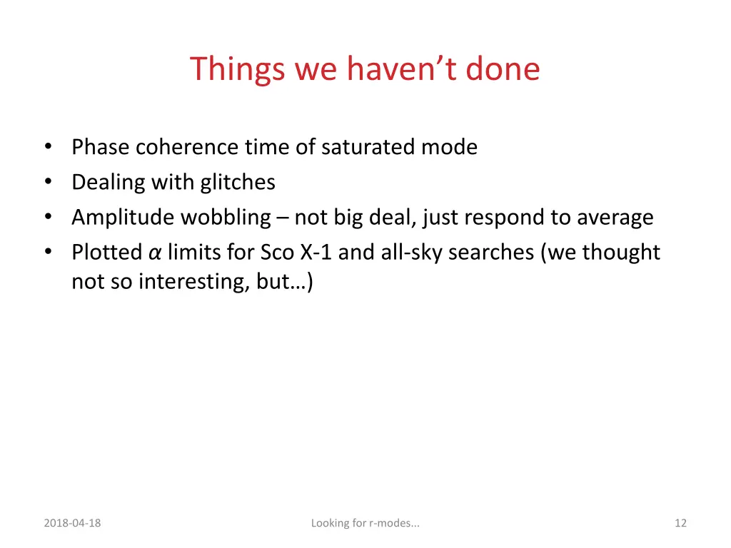 things we haven t done
