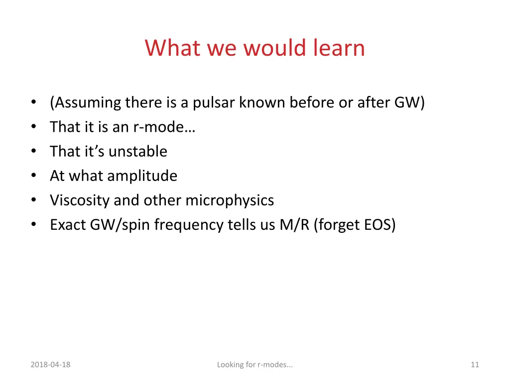 what we would learn
