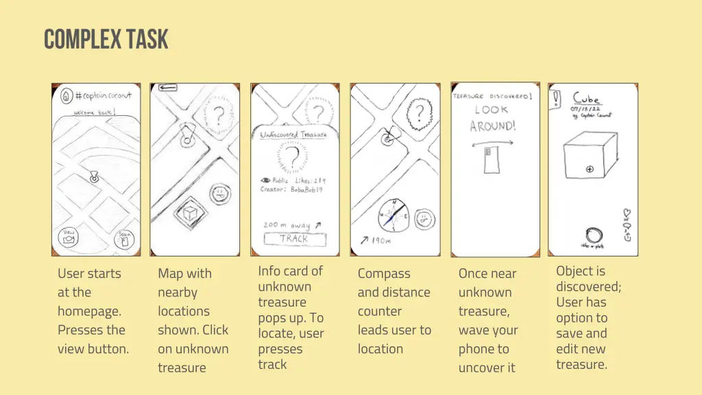 info card of unknown treasure pops up to locate