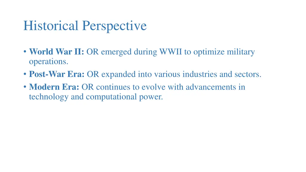 historical perspective