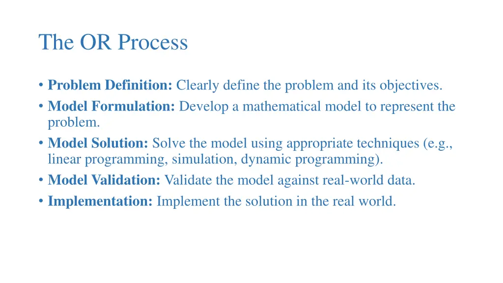 the or process