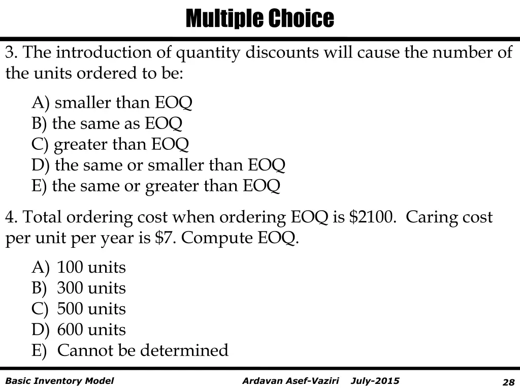 multiple choice 1