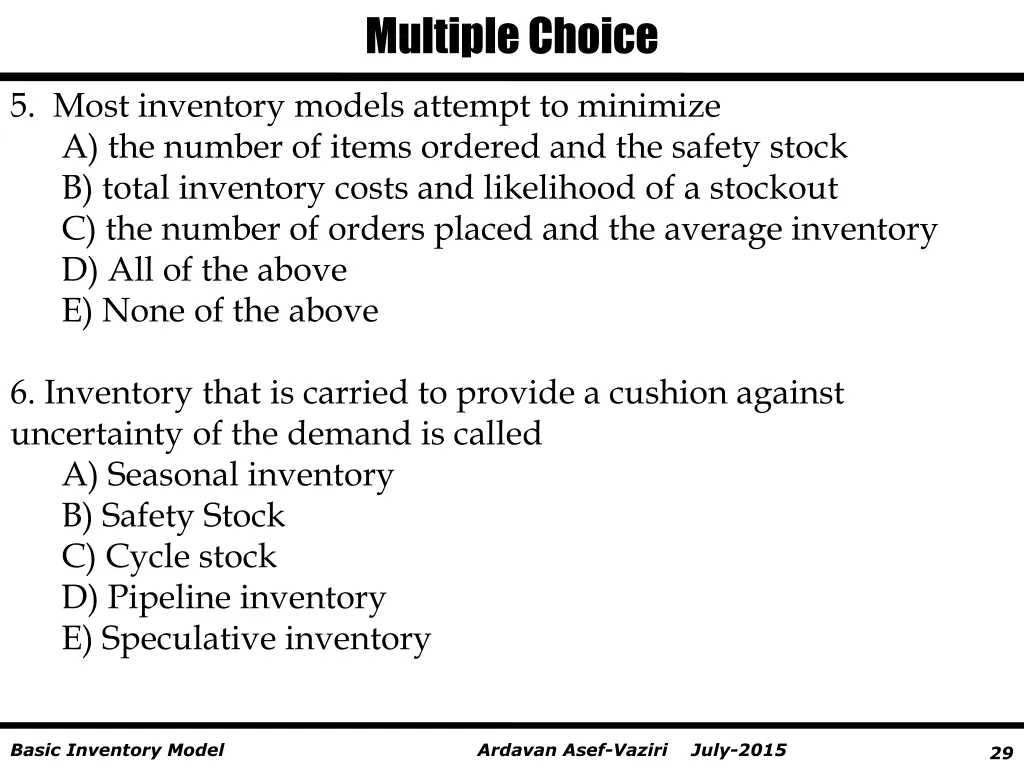 multiple choice 2