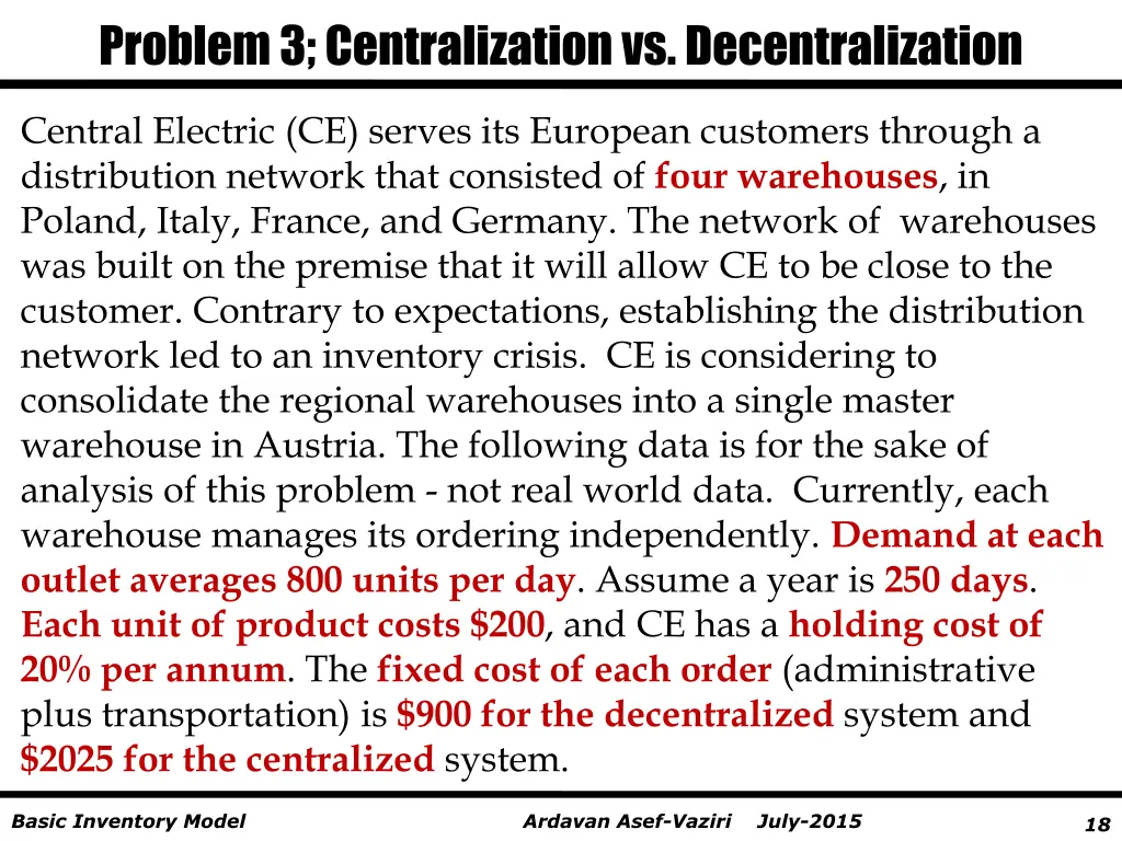 problem 3 centralization vs decentralization