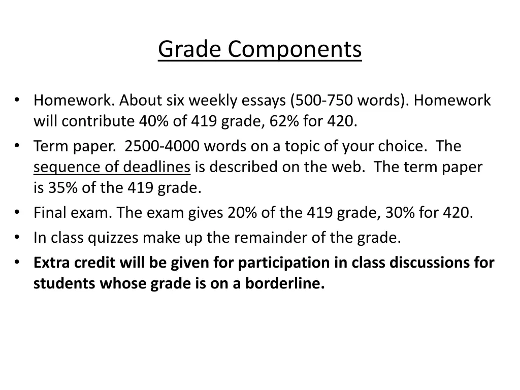 grade components