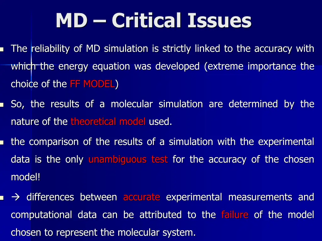 md critical issues