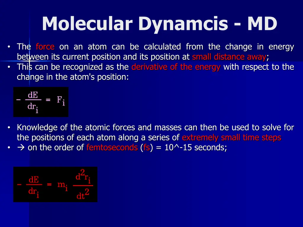 molecular dynamcis md