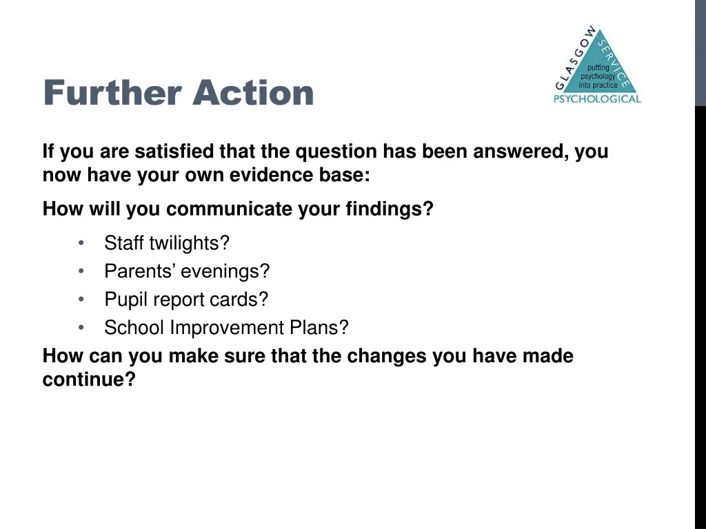 further action 1