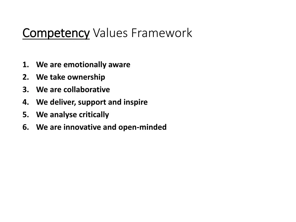 competency competency values framework
