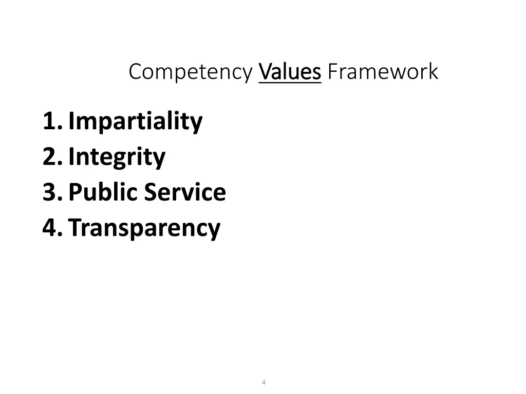 competency values