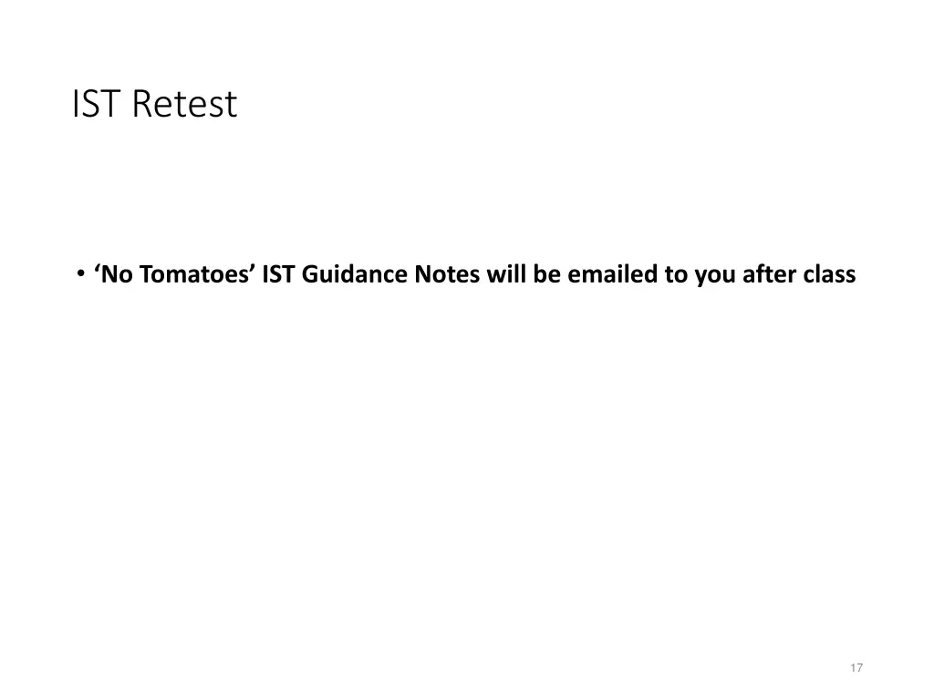 ist retest