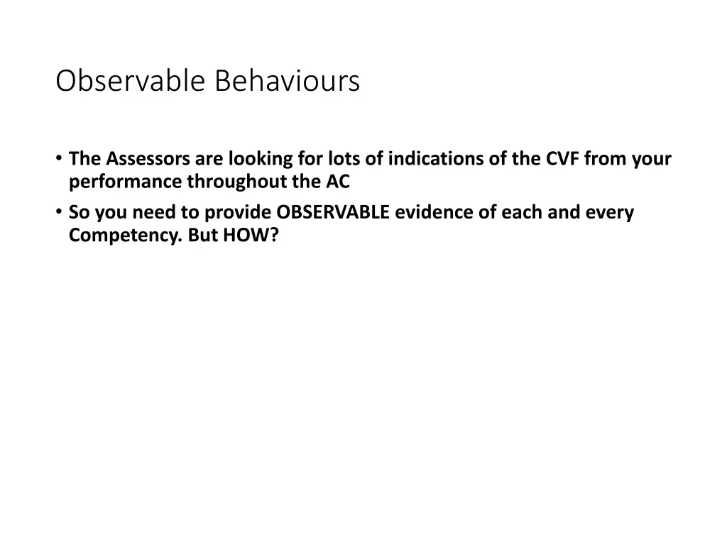 observable behaviours