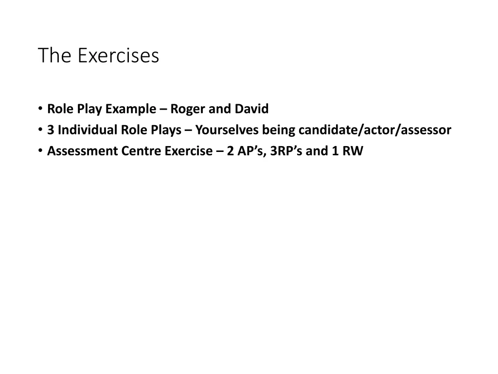 the exercises