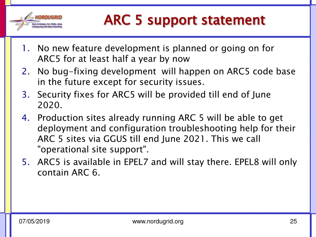 arc 5 support statement