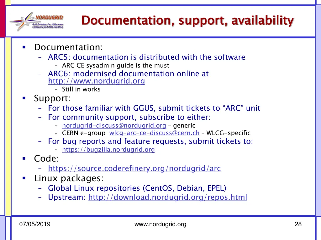 documentation support availability