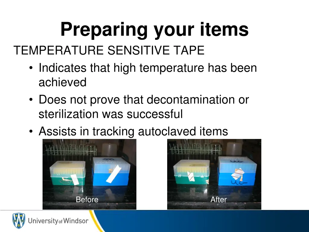 preparing your items temperature sensitive tape