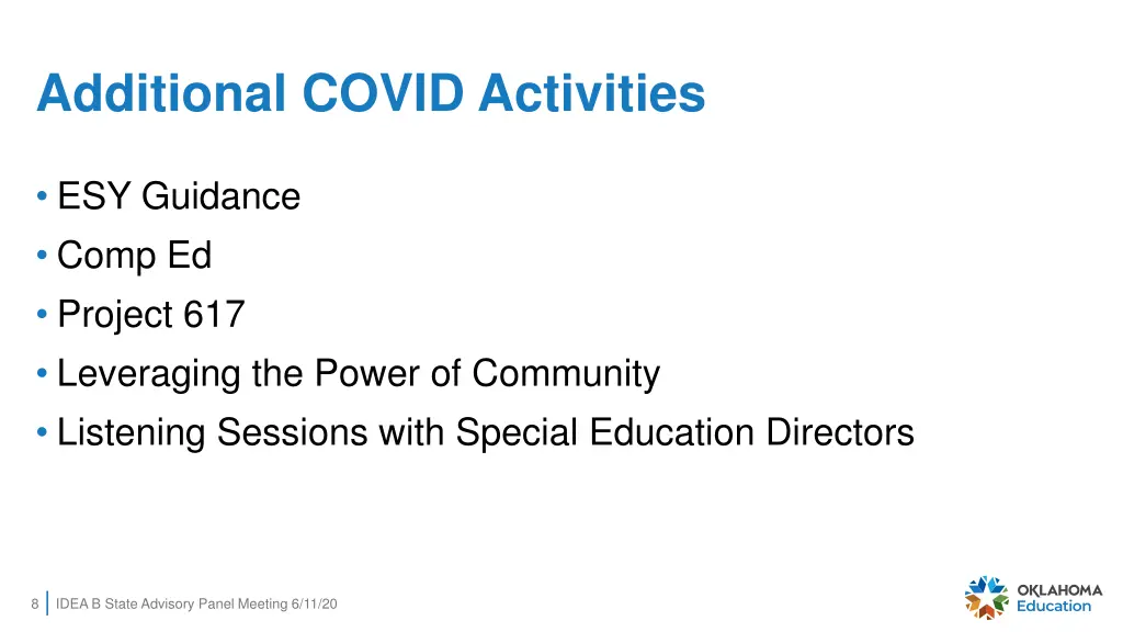 additional covid activities