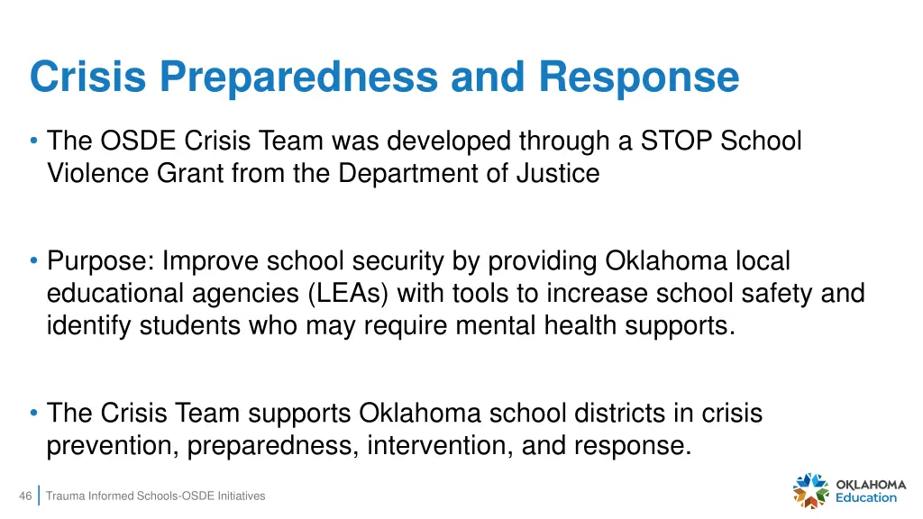 crisis preparedness and response