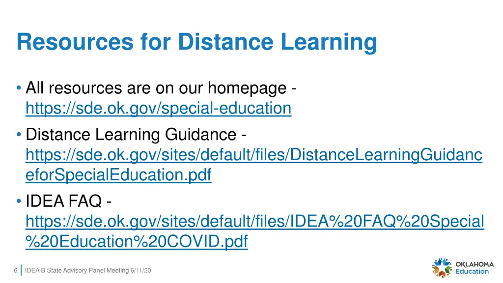 resources for distance learning