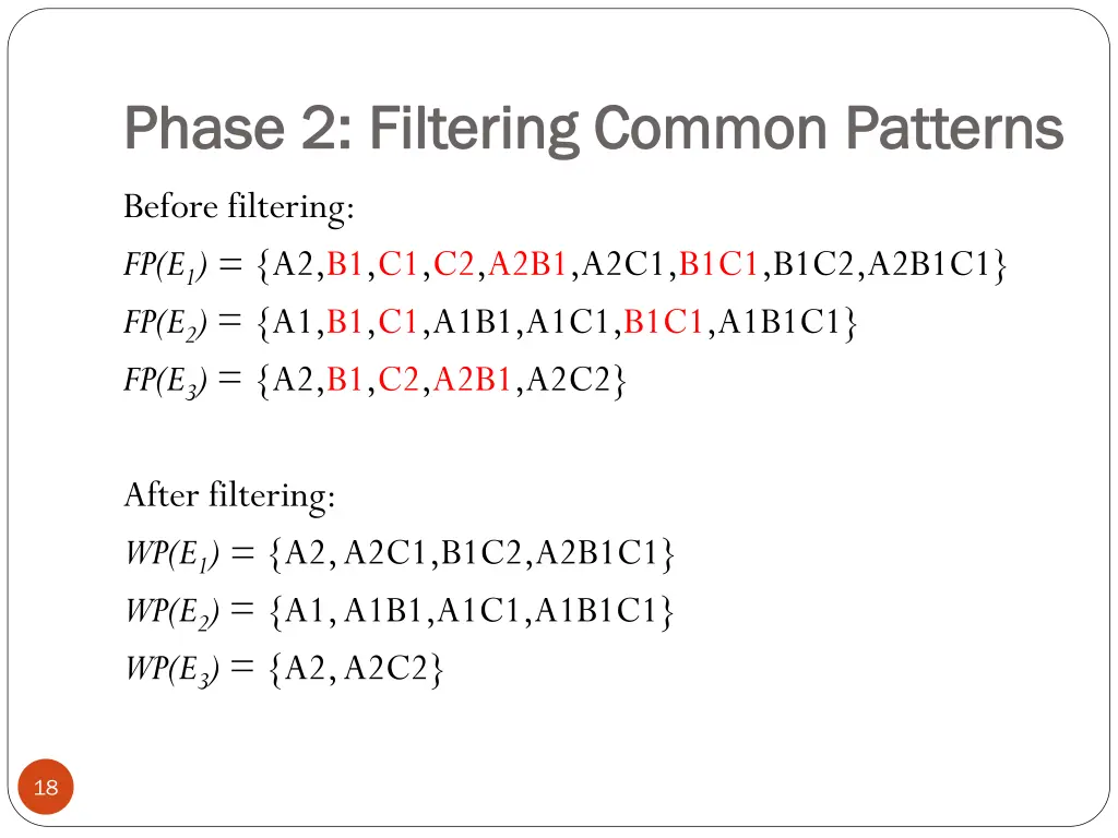 phase 2 filtering common patterns phase