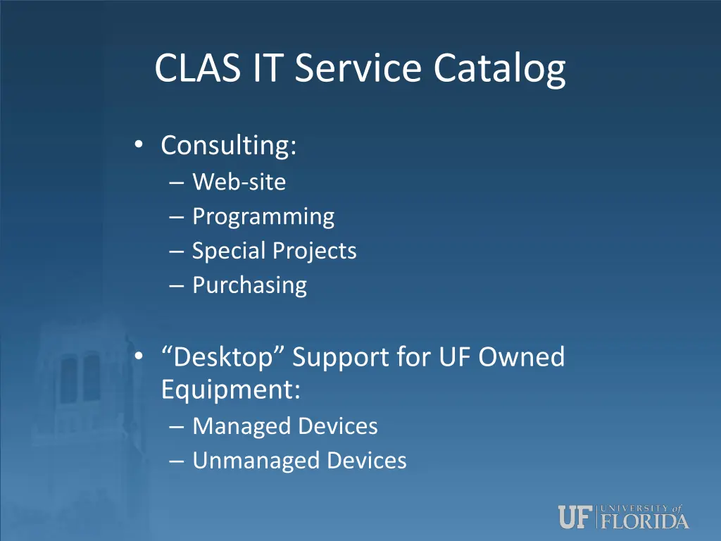 clas it service catalog