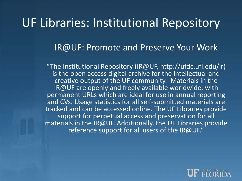 uf libraries institutional repository