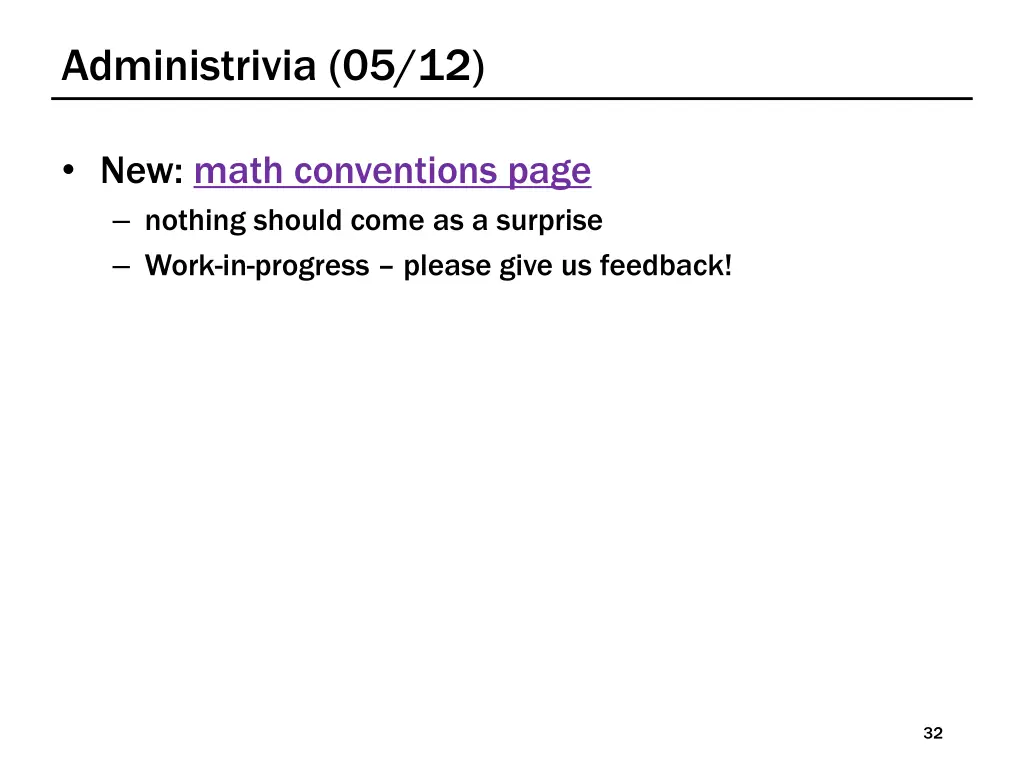 administrivia 05 12
