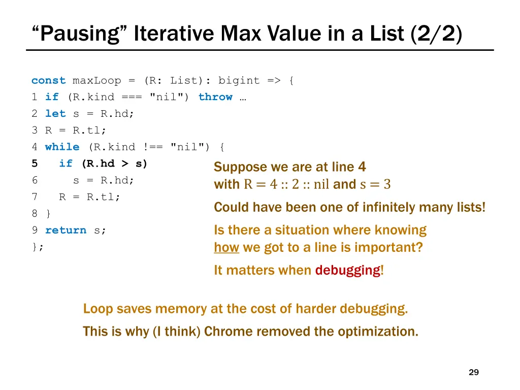 pausing iterative max value in a list 2 2