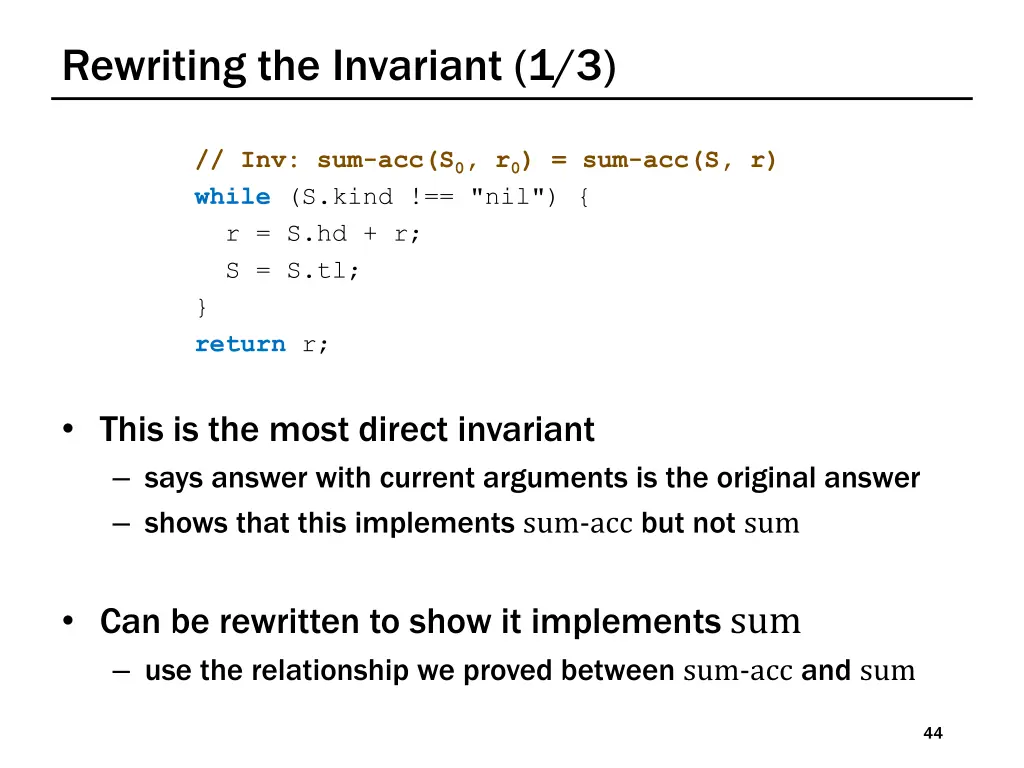 rewriting the invariant 1 3