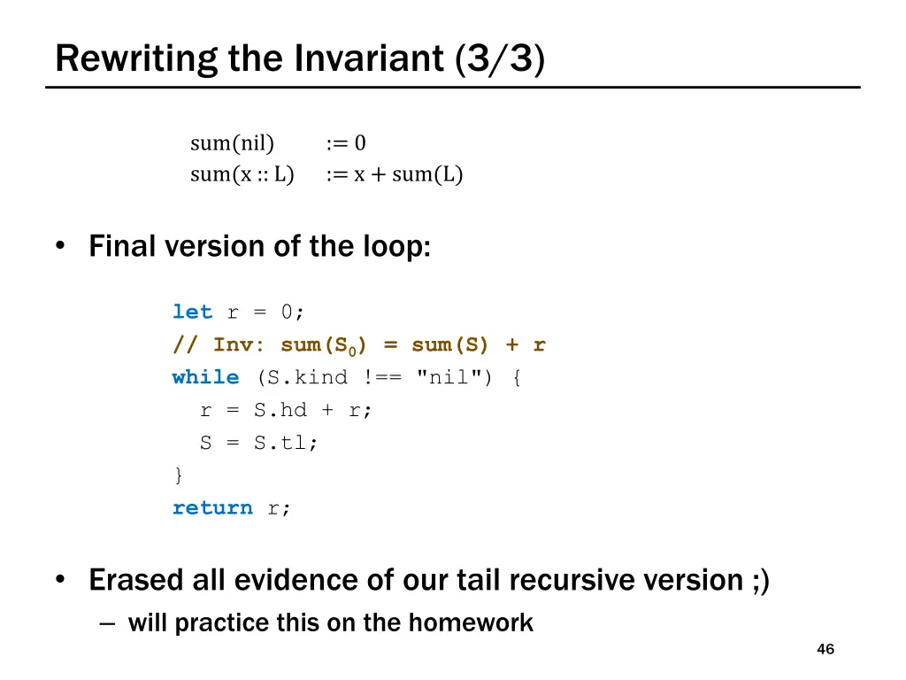 rewriting the invariant 3 3