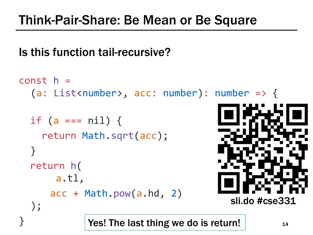 think pair share be mean or be square
