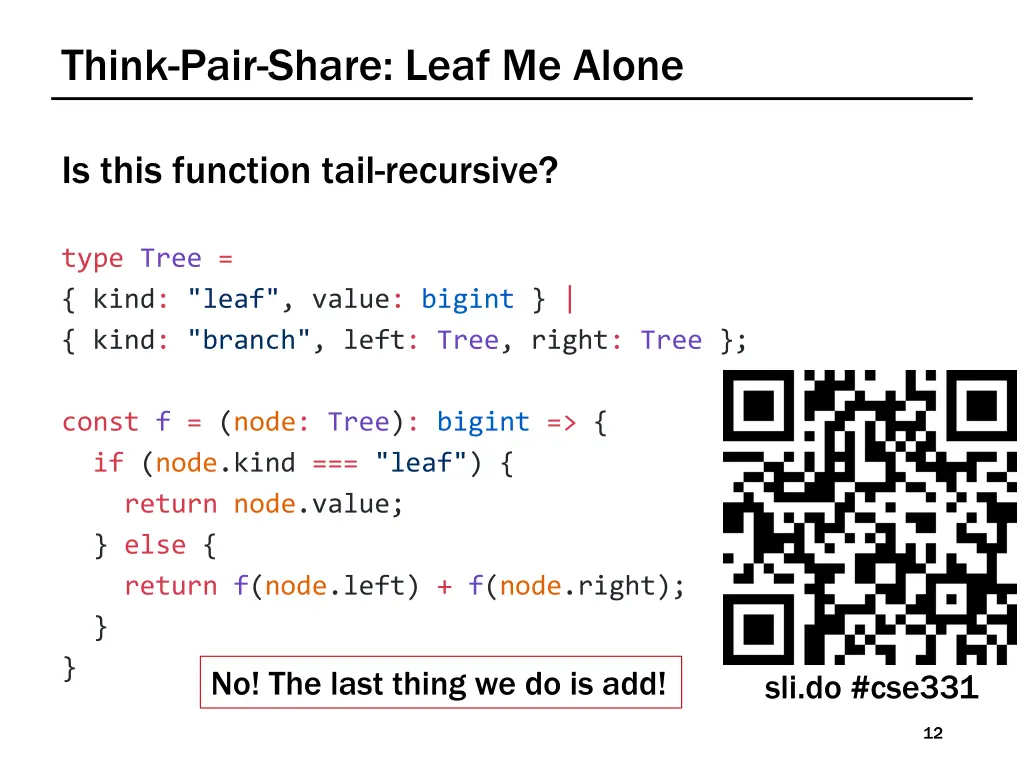 think pair share leaf me alone