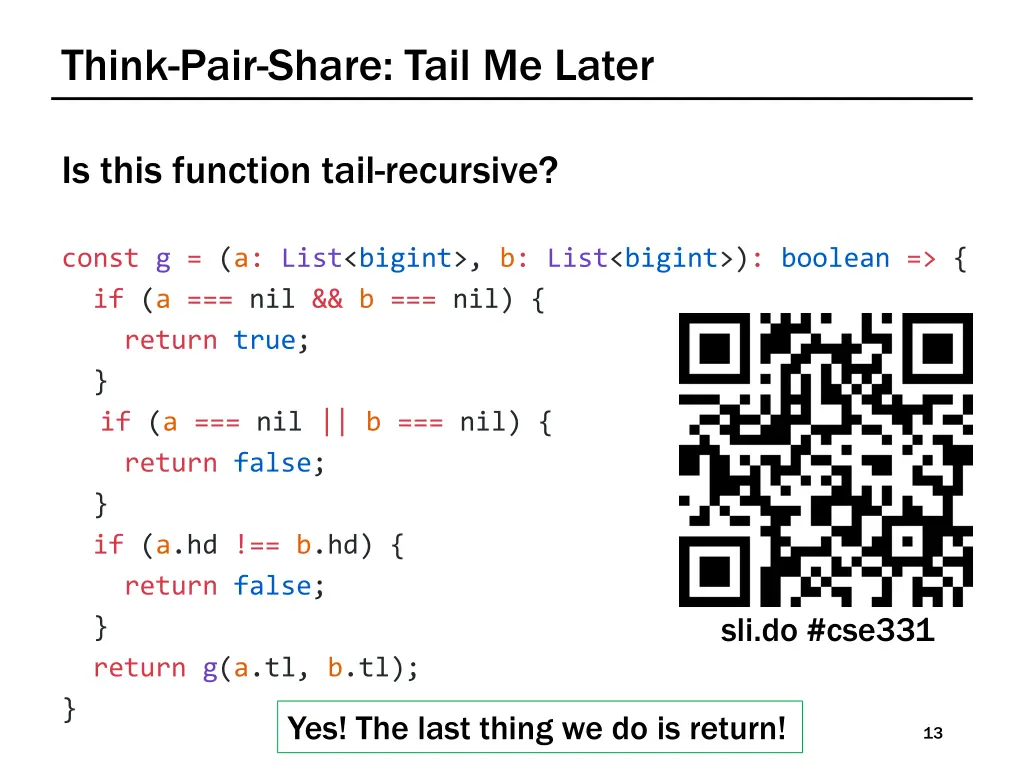 think pair share tail me later