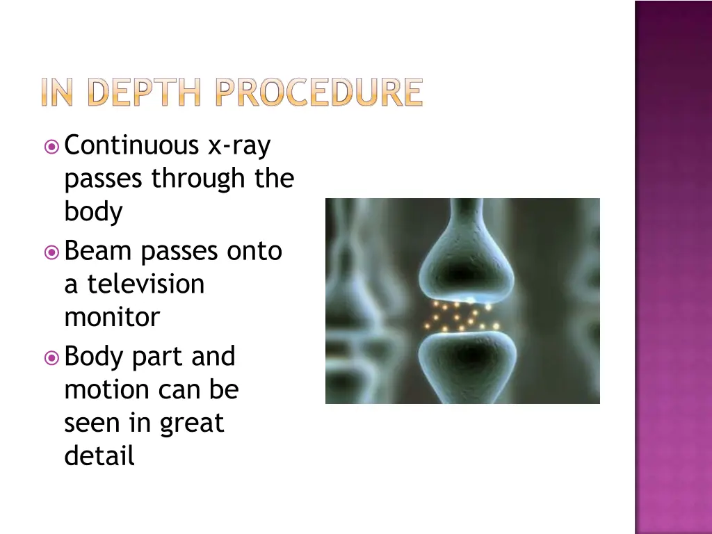 continuous x ray passes through the body beam