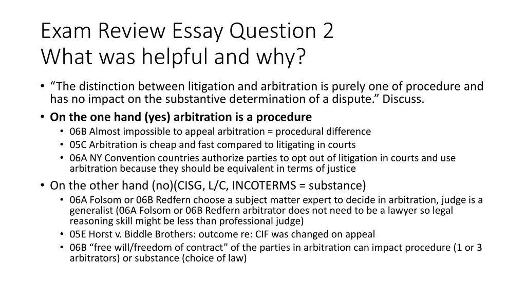 exam review essay question 2 what was helpful