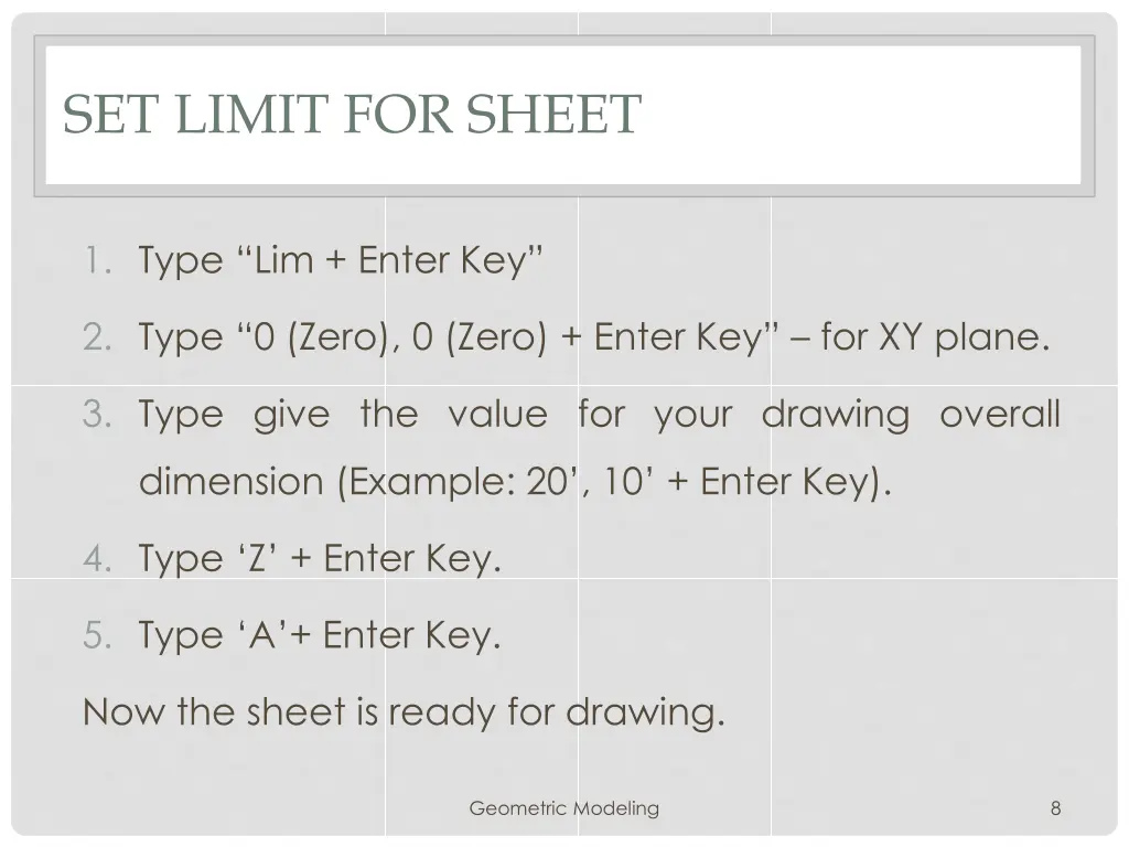 set limit for sheet