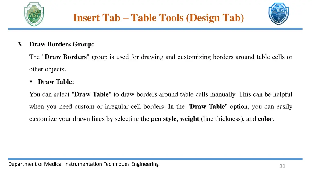 insert tab table tools design tab 5