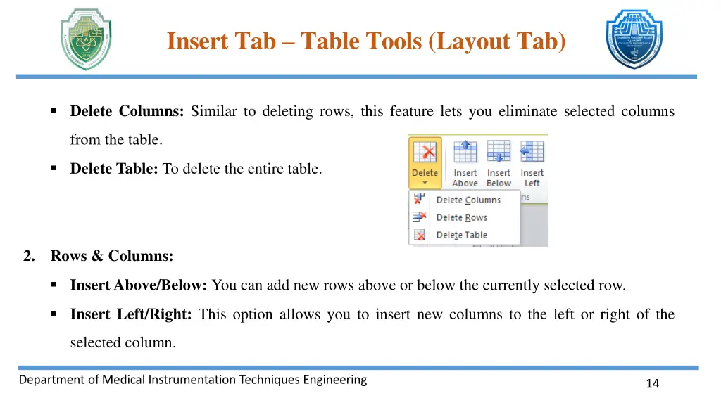 insert tab table tools layout tab 1