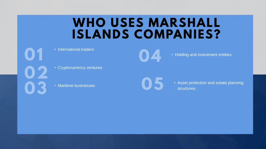 who uses marshall islands companies