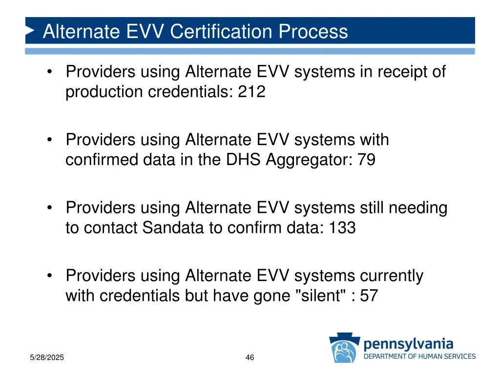 alternate evv certification process