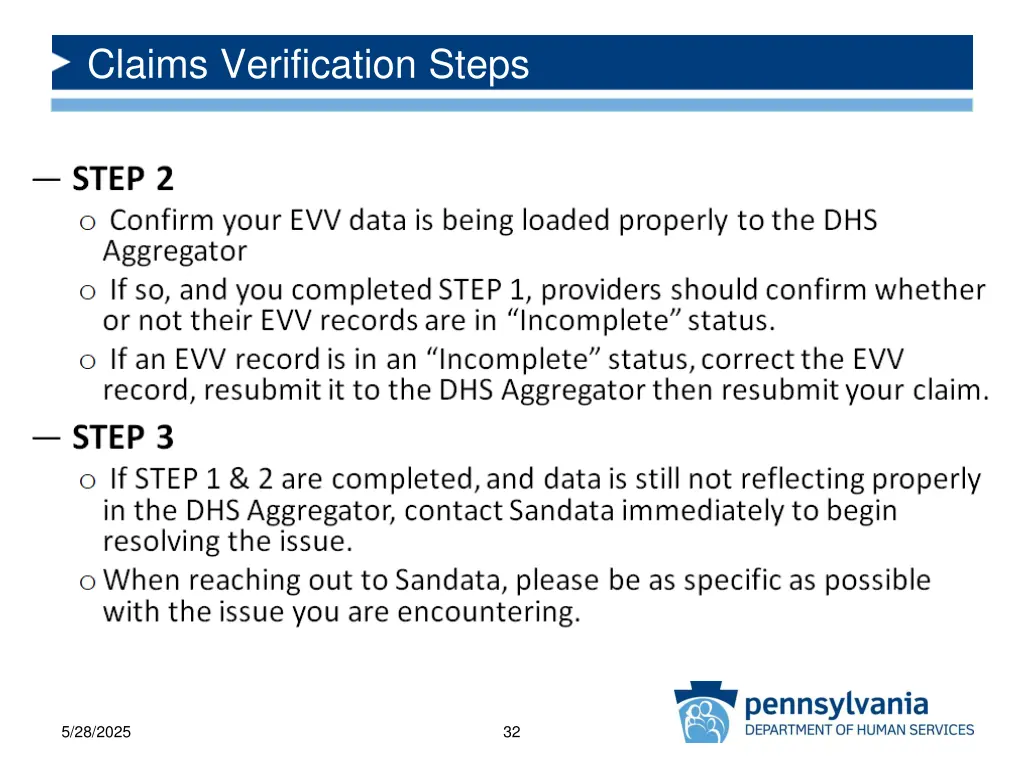 claims verification steps 2