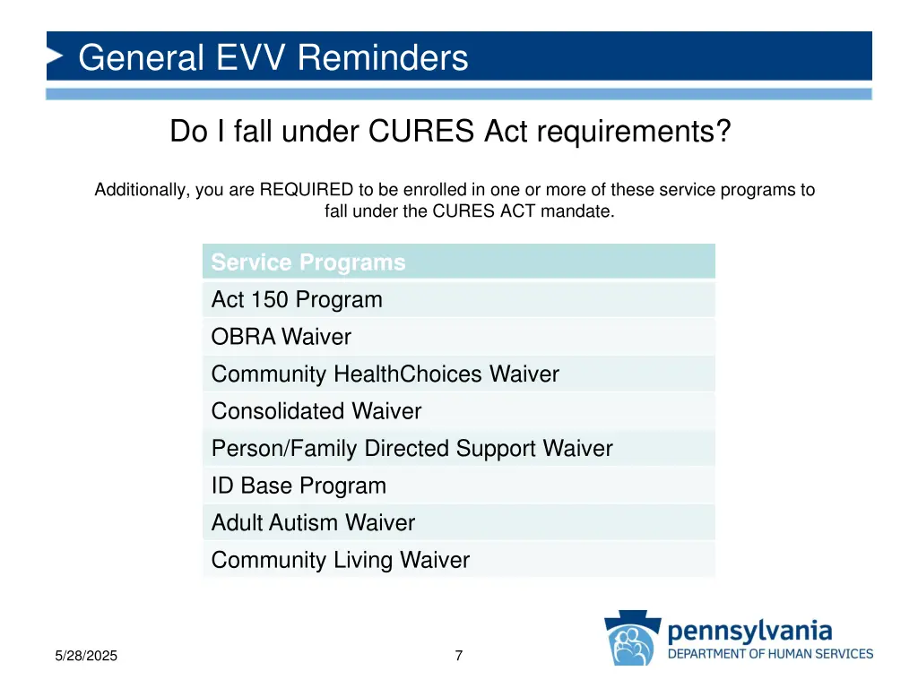 general evv reminders 2