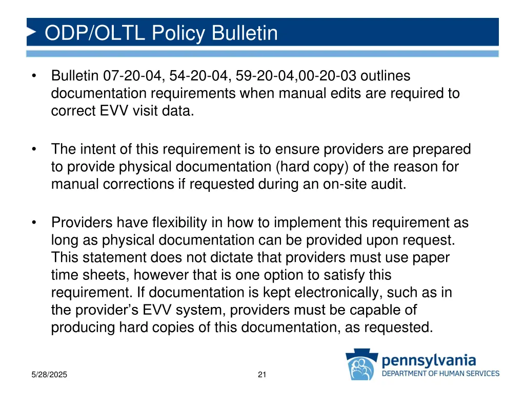 odp oltl policy bulletin