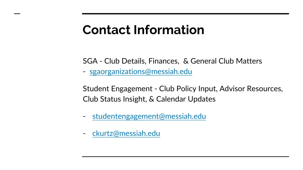 contact information