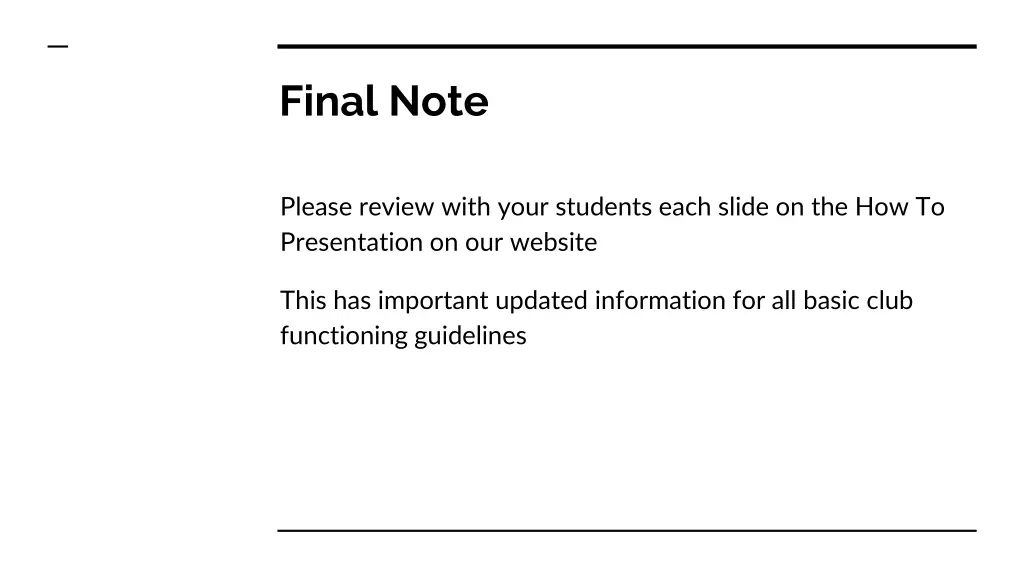 final note